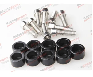 

9PCS M8x1.25 HEADER BOLTS BILLET ALUMINUM CUP WASHER KIT