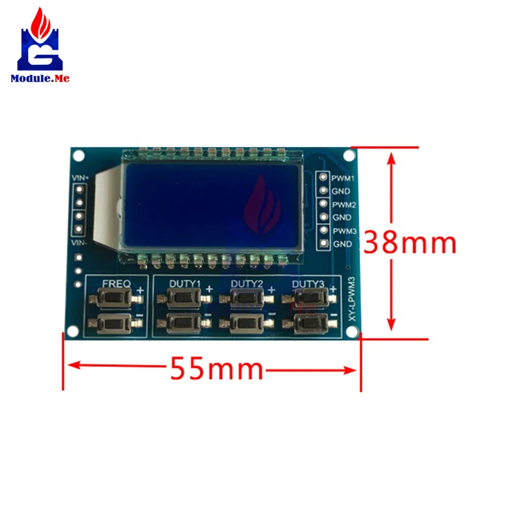 DC 3,3-30 в 3 канала частота 1Hz-150 кГц рабочий цикл 0-100 Регулируемая метр pwm генератор сигналов с ЖК-дисплей Дисплей метр