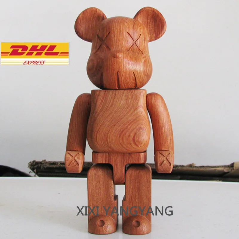 

Q version Bearbrick Be@rbrick Gloomy 100% KAWS wood Action Figure Collectible Model Toy about 7CM Q637