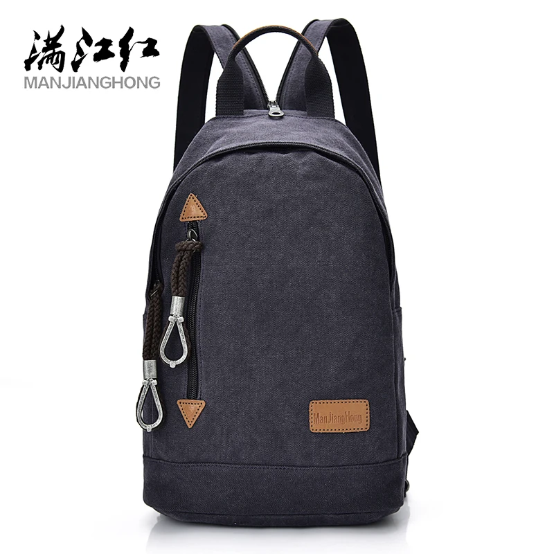 

MANJIANGHONG Men Canvas Backpacks Multi-Function Small Fresh Student Male Backpack Fashion Simple Travel Bags Drop Shipping