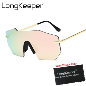 

LongKeeper Fashion Shield Rose Gold Sunglasses Women Luxury Shades Vintage Brillen Men Woman gafas De Sol Feminino Gafas
