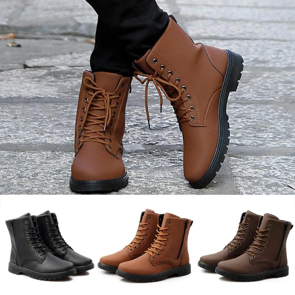 SAGACE/; модные ботинки в байкерском стиле; мужские и женские кожаные ботинки Мартинс; сезон осень-зима; стильные ботинки до середины икры; ботинки унисекс размера плюс