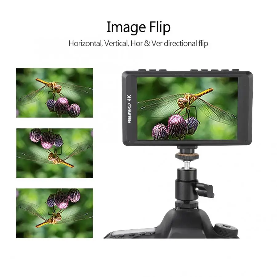 Feelworld FW450 фотомонитор 4," ips 4K камера HDMI монитор поля 1280x800 HD портативный lcd-монитор для DSLR камеры