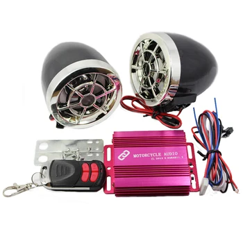 

Motorcycle Bluetooth Audio Sound System Stereo Speakers FM Radio MP3 Music Player Scooter ATV Remote Control Alarm Speaker