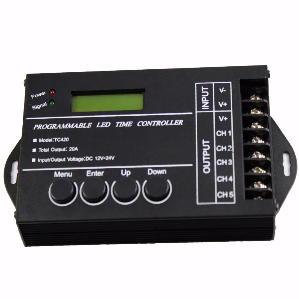 

DC12-24V 20A 5 Channel output computer programmable led time controller.TC420 Assemble with USB cable and CD-ROM free ship