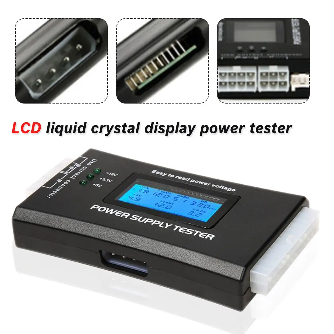 ATX power detection tool 20/24 Pin Power Supply Tester Checker Power