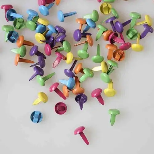 

100pcs 8mm Mixed Colors Metal Brads for Scrapbooking Card Making DIY Craft ！