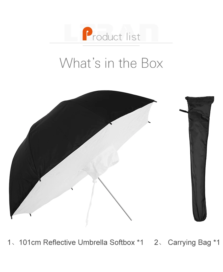 4" 101 см черно-белая отражающая фотостудия Brolly Box