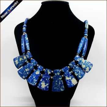 

Vintage Real Yak Bone Carving Feather Totem Blue Pendant Strand Chain Necklace Amulet Lucky Tribal Talismans Jewelry For Women