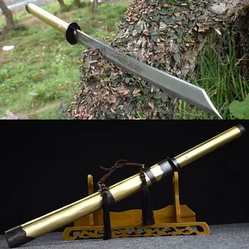 

Copper Saya Chinese Kung Fu Broadsword Sword Saber WuShu Da Dao Strong High Manganese Steel Sharp Outdoors Battle Knife