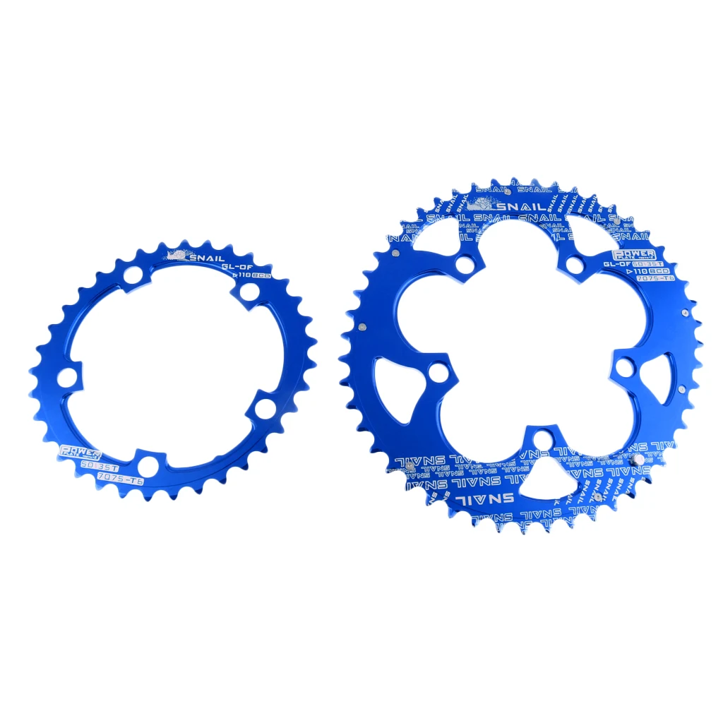 Bike Racing Double Oval Chain Ring 35T/50T 9/10/11 Speed BCD 110mm Chainring Set