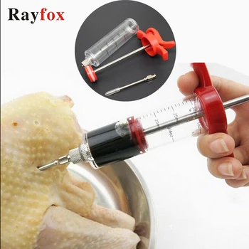

Kitchen Fruit Vegetable Tool Needles Spice Syringe Marinade Injector Flavor Syringe Cooking Meat Poultry Turkey Chicken BBQ Tool