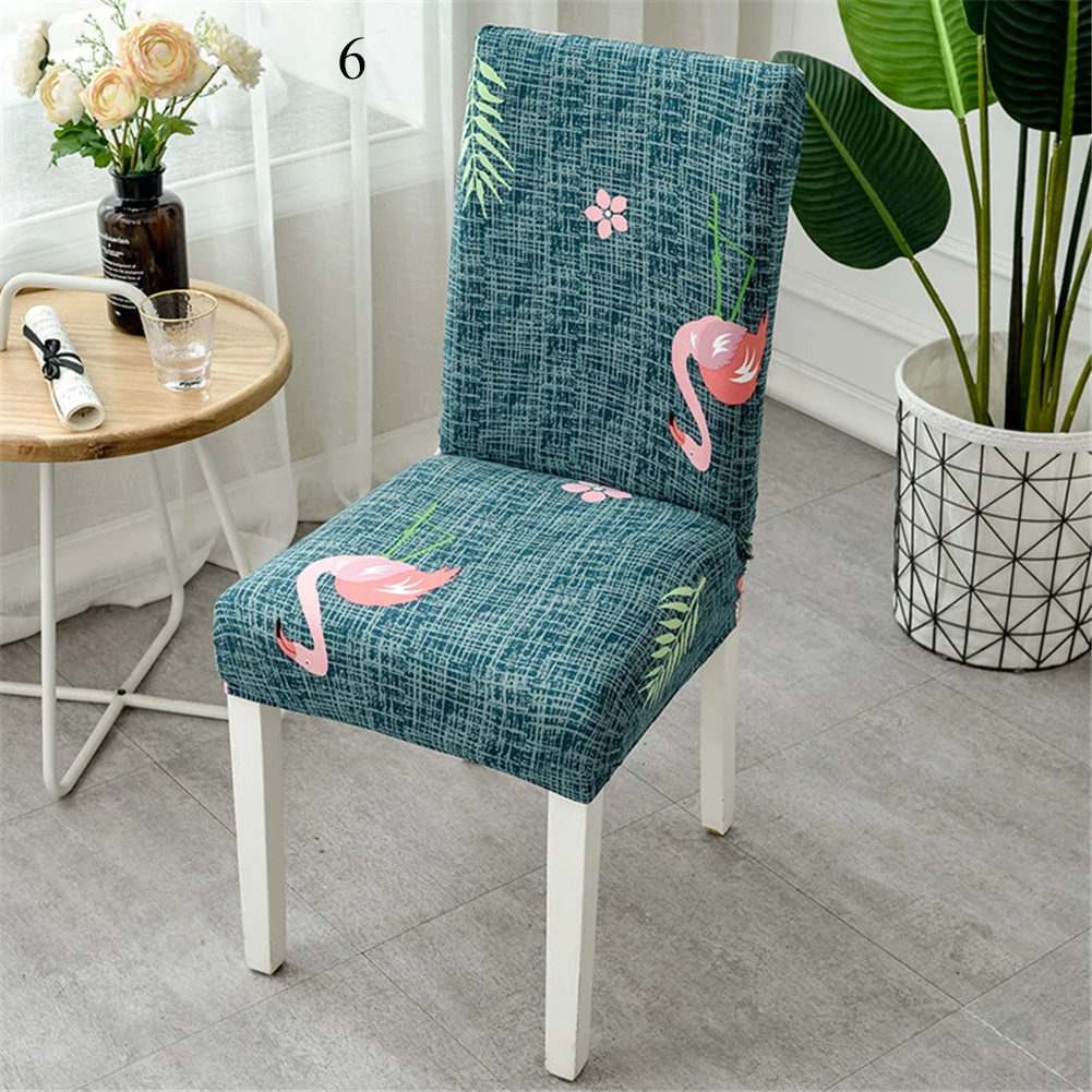 

chair covers spandex Elastic Printing Dining Chair Slipcover Removable Anti-dirty Kitchen Seat Case Stretch housse de chaise