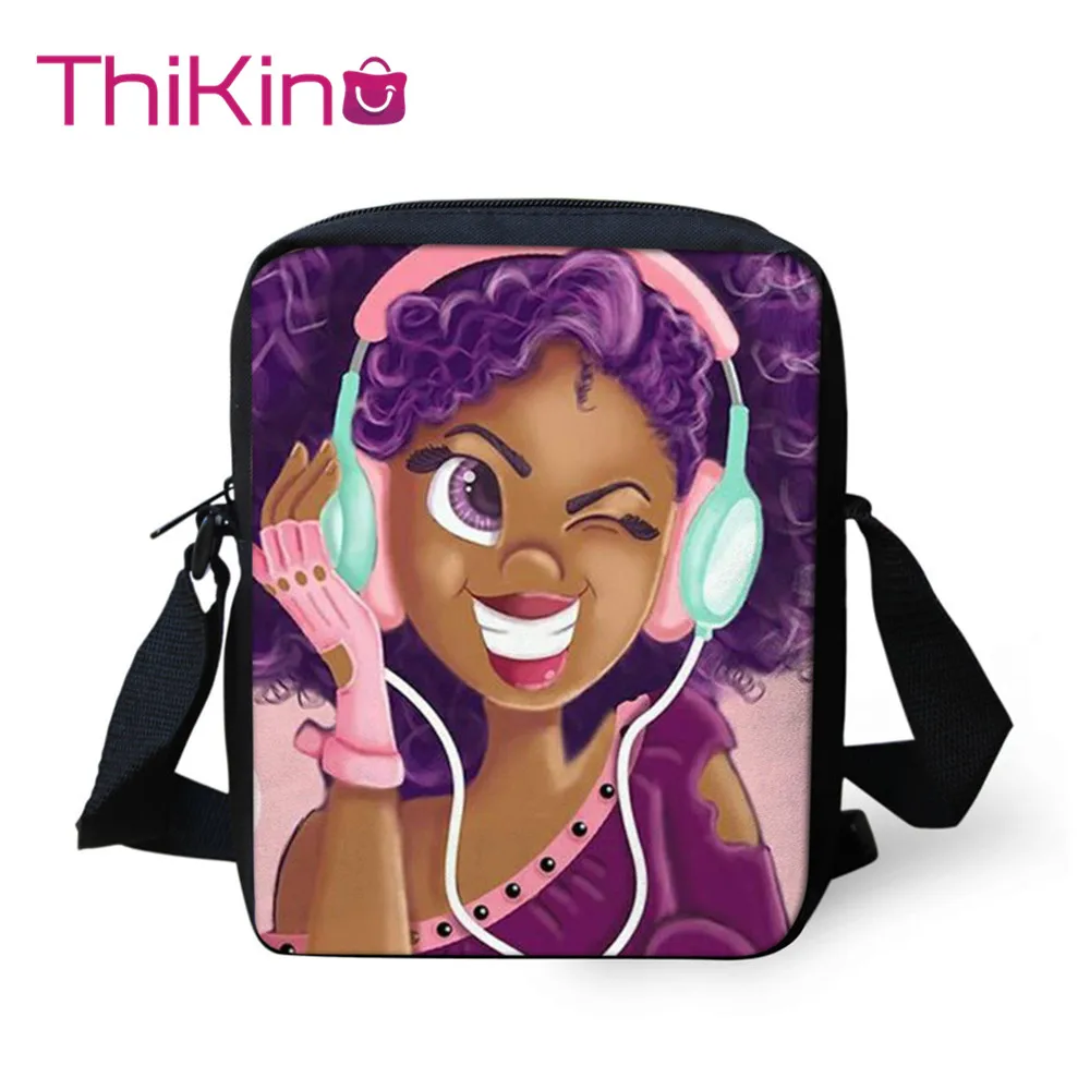 

Thikin African American Fashion Girls Shoulder Messenger Bag Crossbody Bag for Girls Phone Bag Shopping Bags Mochila Infantil