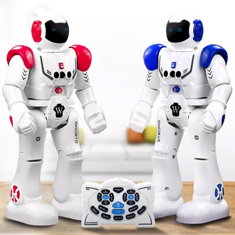 6pcs/lot RC Intelligent Robot Smart Programmable Robot Walk Slide Dance Music Talk Demostration Interactive Inductive Toys