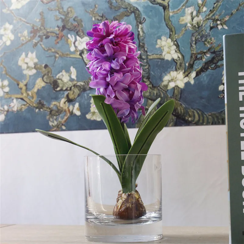 Искусственный цветок гиацинт с лампочками керамика Шелковый цветок имитация листьев Свадебный садовый Декор домашний стол аксессуары для растений 10 шт