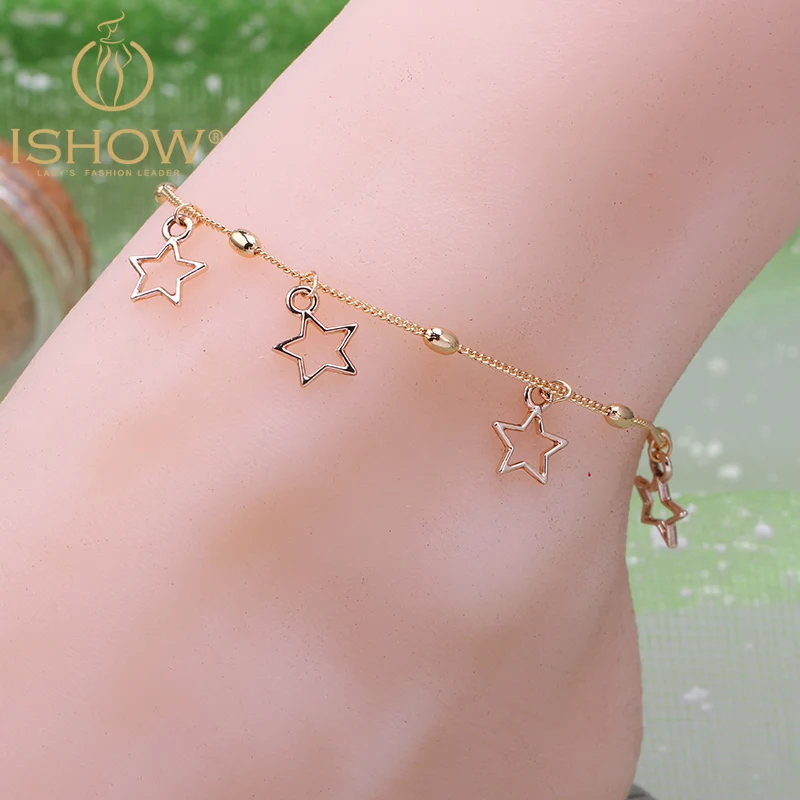 Hot Ing Gold Chain Ankle Bracelets For Women Pulsera Tobillo Hot Ing Gold Chain Ankle Bracelets For Women Pulsera Tobillo Pentagon Anklets Jewelry Beach Foot Barefoot Sandals In From