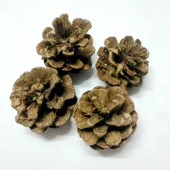 

20 PCS ecru pendant ornaments, pinecone holiday decoration wedding hang hotel accessories 2-4cm