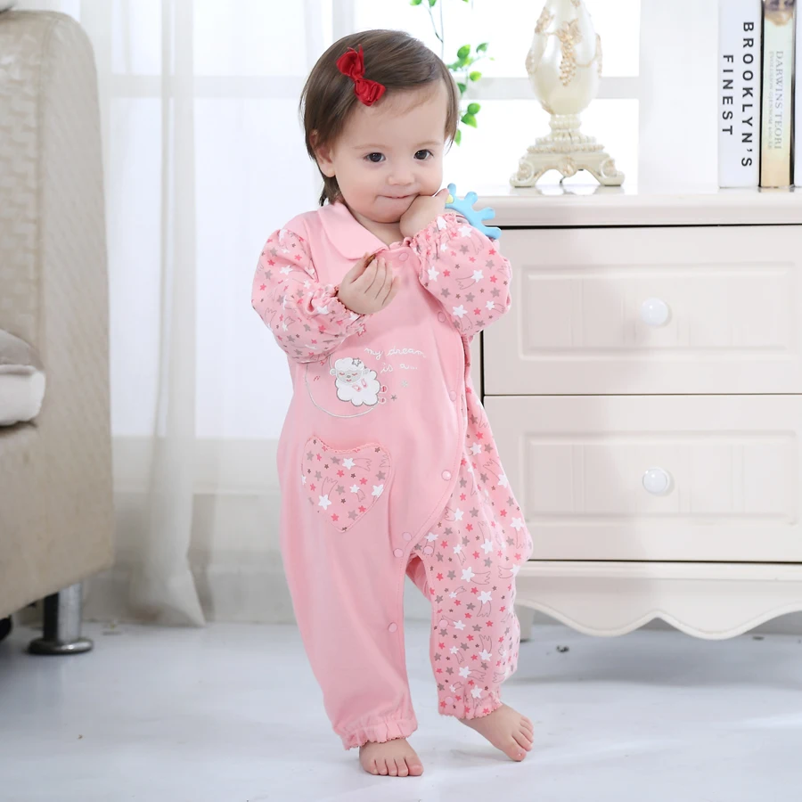 Newborn Baby girl Clothes Cute Cartoon Printing Baby Rompers Baby Girls Clothing Jumpsuits Baby Sleepwear Infant Pajamas PF008