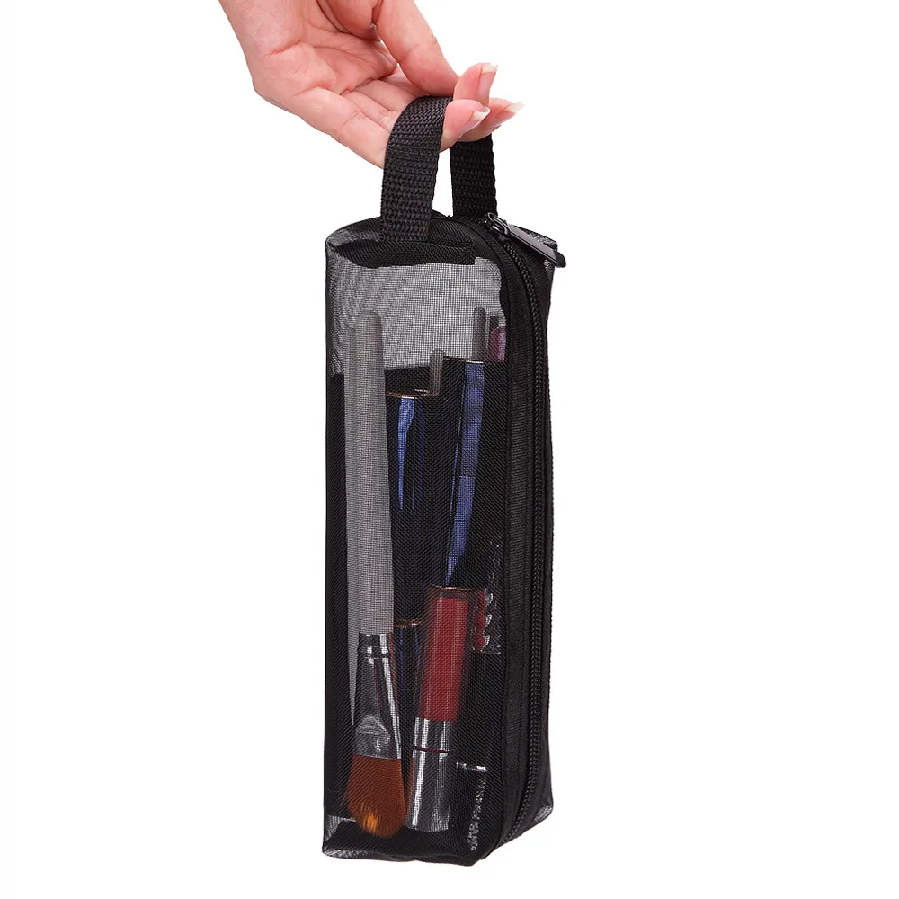 

New Portable Bathing Bag Mesh Shower Toiletry Pouch Travel HolderBlack small mesh cloth cosmetic bag storage bag C530