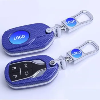 

2018 New Creative style Car key ring Carbon Fiber design Key cover For Maserati Levante Ghibli GT GranCabrio key with Gift box
