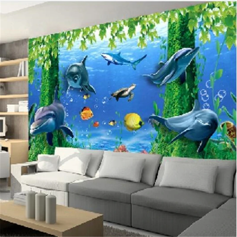 

beibehang papel de parede 3d Underwater World Children's room living room TV backdrop wall paper mural custom wallpaper roll
