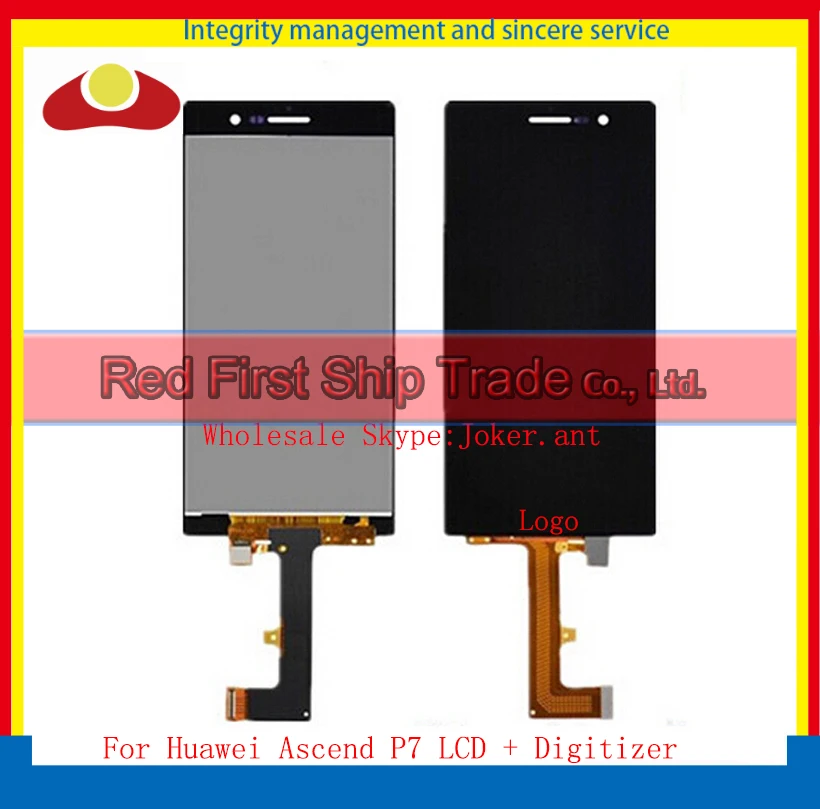 

20Pcs/lot DHL EMS High Quality For Huawei Ascend P7 Lcd Display Assembly Complete With Touch Screen Digitizer Sensor Black White