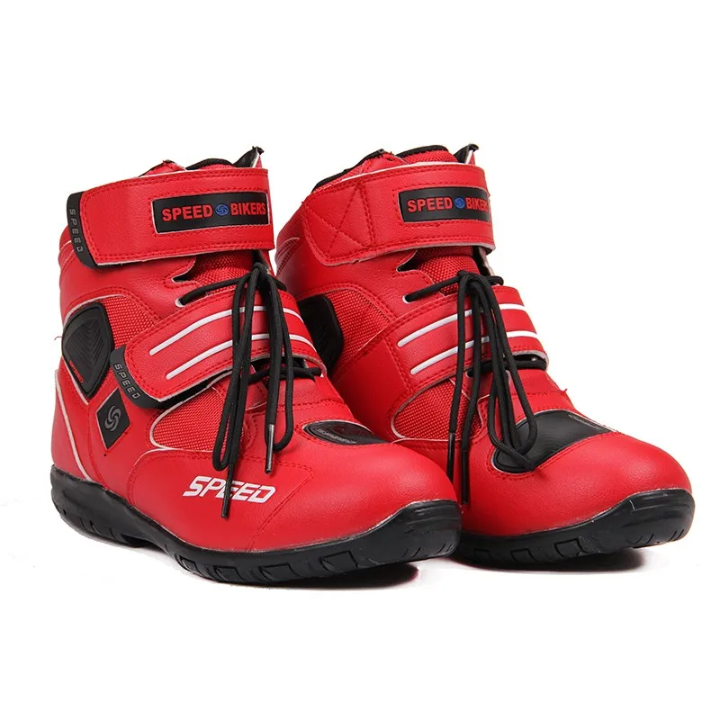 Спортивные ботинки в байкерском стиле; ботинки для верховой езды; ботинки для мотогонок; ботинки для мотокросса; обувь для мотокросса; Цвет черный, белый, красный; A005 - Цвет: Red