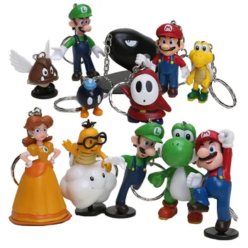 

Super Mario Bros 1Set 1Set=12pcs 3-7cm 1.2-3'' Action Figure keychain Toy