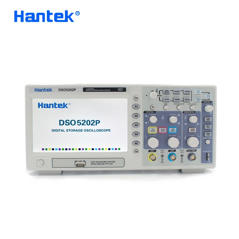 Hantek DSO5202P цифровой осциллограф 200 МГц 2 канала USB Ручной Osciloscopio портативный 1GSa/s Электрический осциллограф 7 дюймов