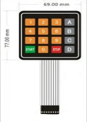 

DC 12V 4x4 16 ABCD Key Matrix Membrane Switch Keypad Keyboard 77 x 70 x 0.8mm
