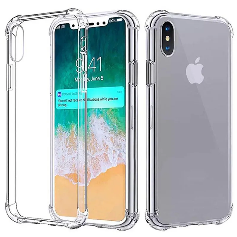 

For iPhone X XS Max Case Shockproof Thin Transparent Soft Shell For iPhone XR Cover Coque Funda For iPhone 5 5S SE 6 6S 7 8 Plus