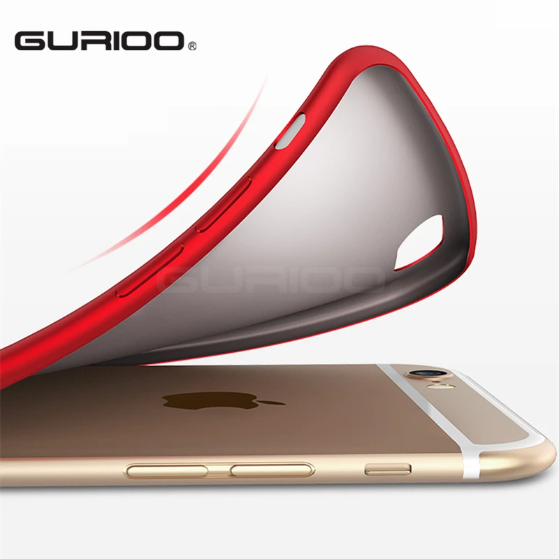 

GURIOO Cases for Apple iPhone 6 6s 7 8 Plus X Covers Matte Soft TPU Silicone i6 Cover 6 6S Plus Protective Case Full Cover