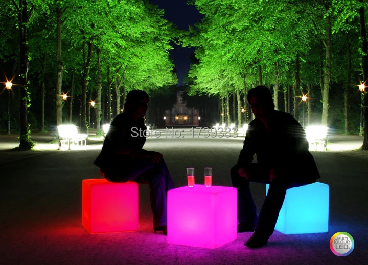 

NEW!50CM100% unbreakable led Furniture chair/table Magic Dic Remote controll square cube luminous light for variety of occasions