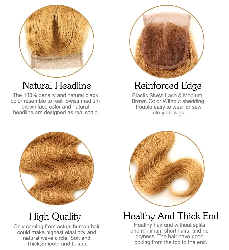 Pinshair Pre-Colored 27 Blonde Indian Body Wave Human Hair 3 Bundles Honey Blonde Nonremy Hair Weave Extension Cheap Indian Hair (75)