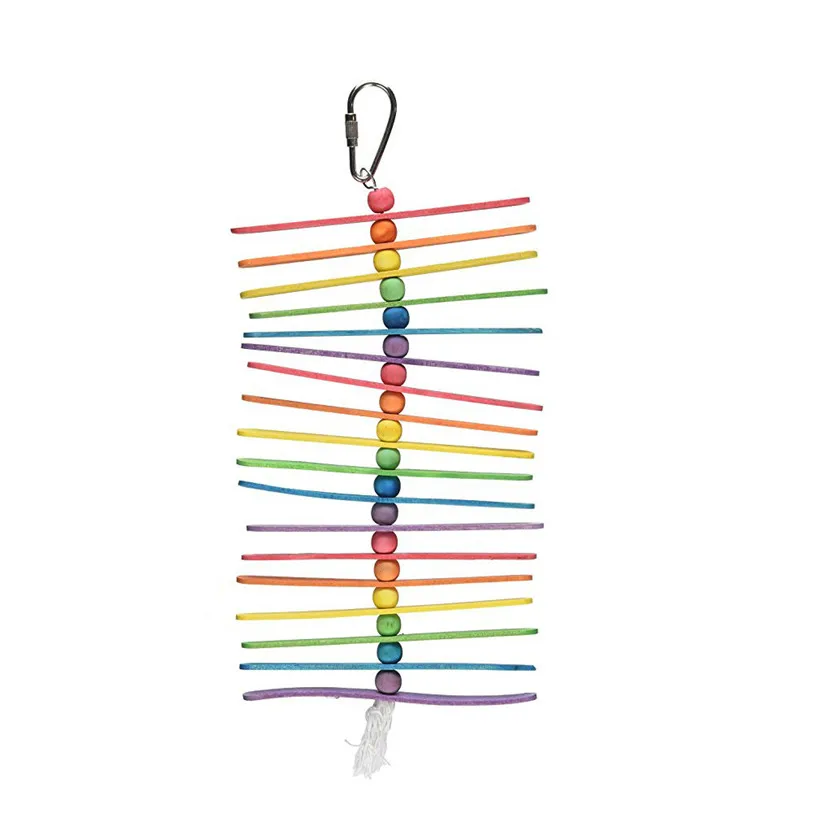 Bird Toys Swing Bites Chew Toys Multicolor Small Parrot Cage Hanging Tearing Toy and Popsicle Sticks Bird Toy for Pet 40DC27 (2)