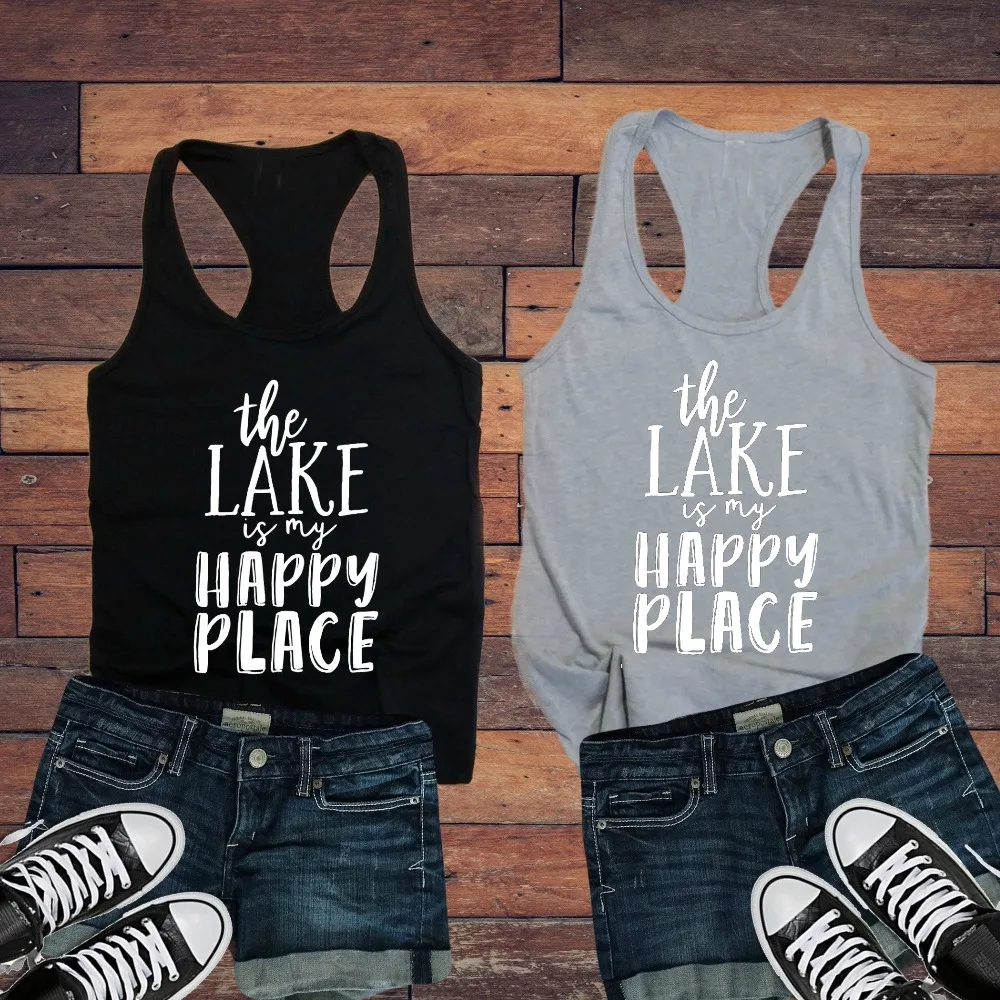 The Lake Is My Happy Place Ladies Tank Top