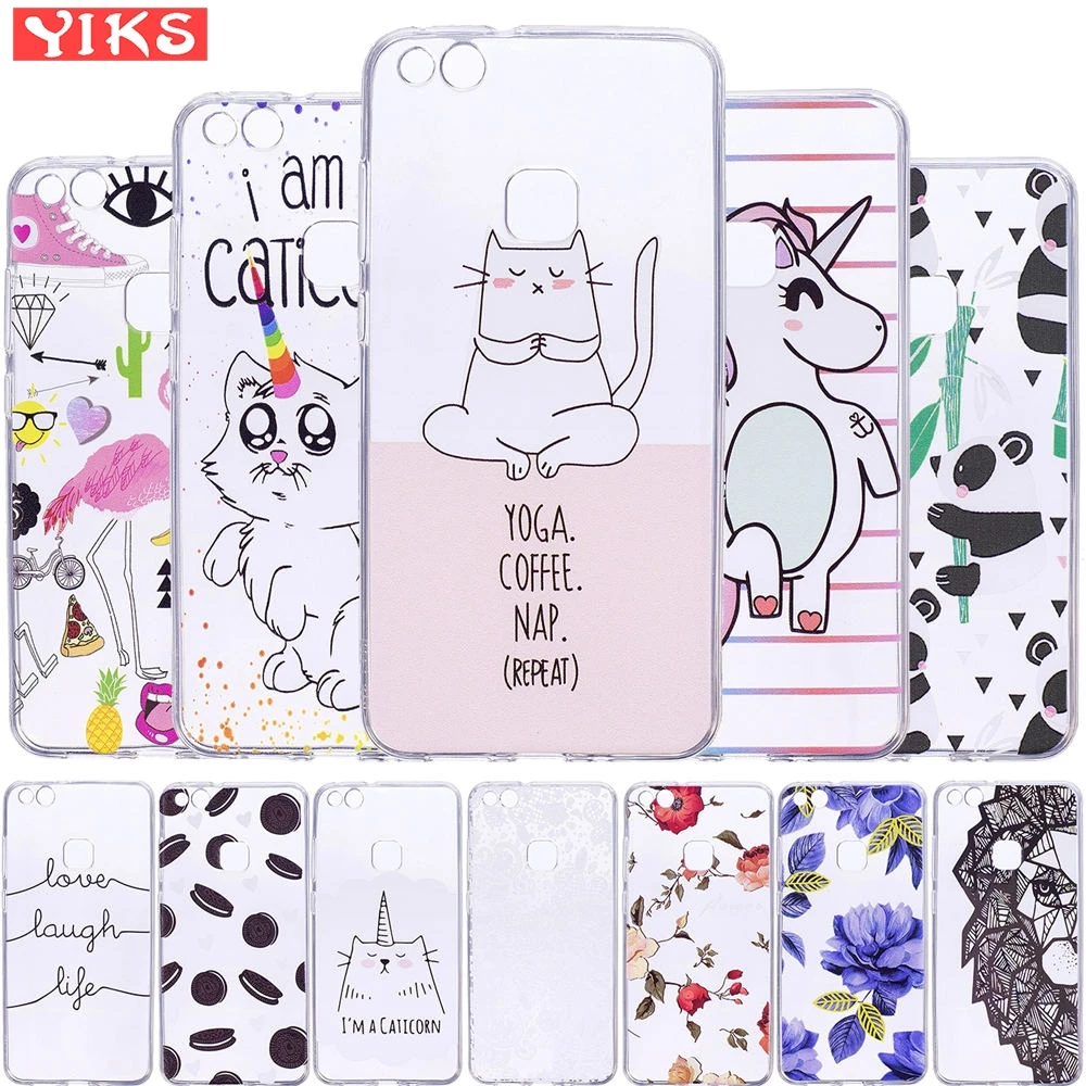 

for Fundas Huawei P10 Lite Case Cute Unicorn Soft TPU Back Phone Cover for Huawei P10 Lite Lovely Flamingo Panda Cat Shells Capa