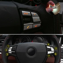 7 pcs ABS Chrome Volante Botão Interruptor Covers Apare para BMW 1 2 3 4 5 7 Série X1 x3 X5 F10 F20 F30 F34 F25 E70 LHD