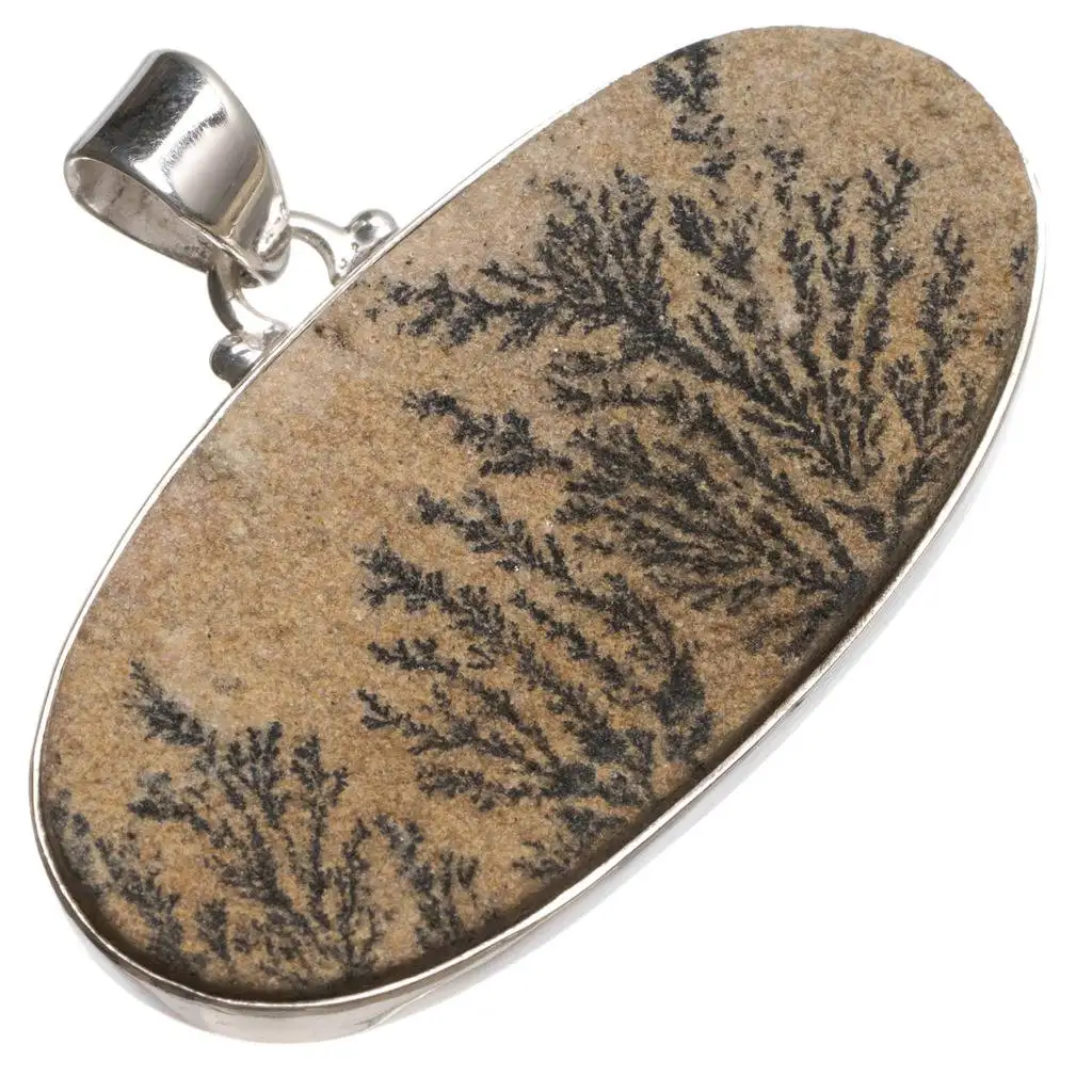 Natural German Dendritic Opal Handmade Indian 925 Sterling Silver Pendant 1 1/2&quot T0202 | Украшения и аксессуары