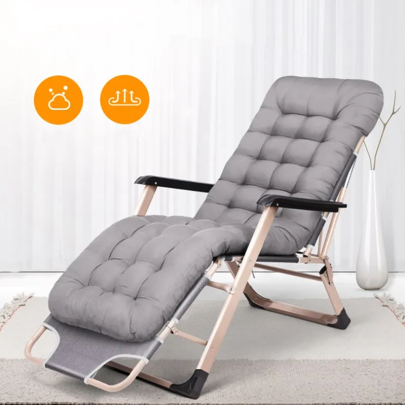 

Quick Folding Beach Chair Outdoor Chaise Lounge with Armrest Adjustable Multi-Use Single Bed for Home Office Noon Break Rest