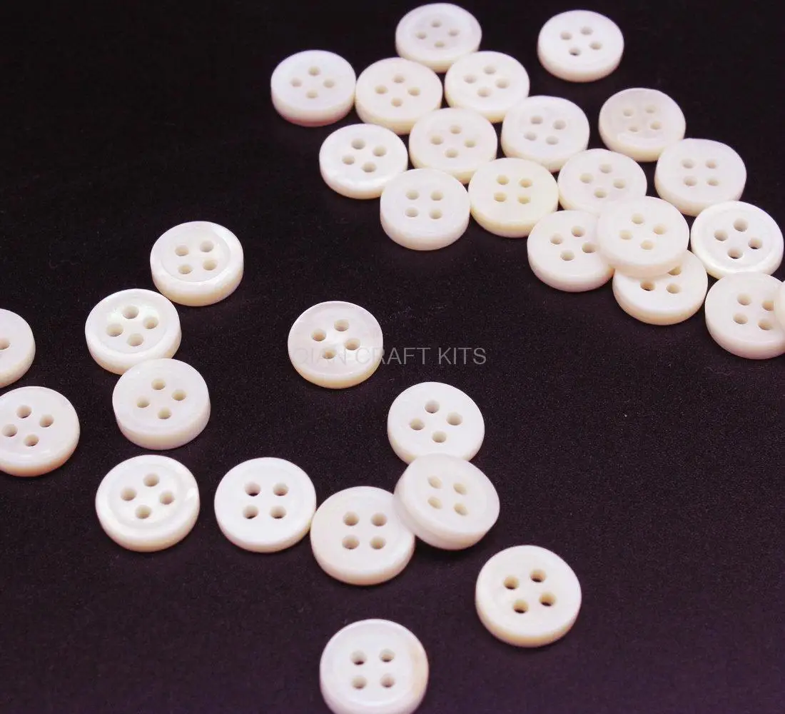 

500pcs Bulk Lot brand new vintage style Small Mother of Pearl Buttons 3/8" 10mm 4 holes natural cream shell buttons