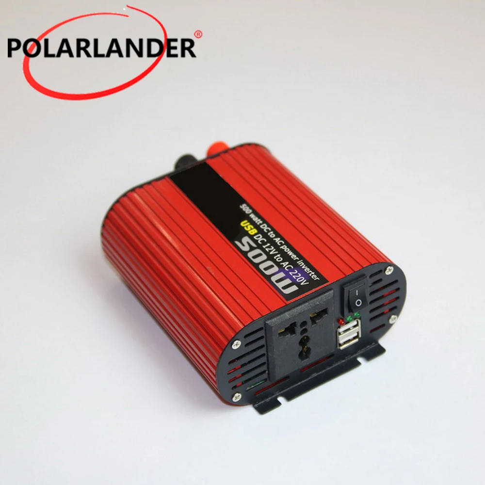 

Polarlander 500W 12v 24v 110v 220v Car Inverter 50Hz Auto Inverter Cigarette Lighter Plug Power Converter Inverter