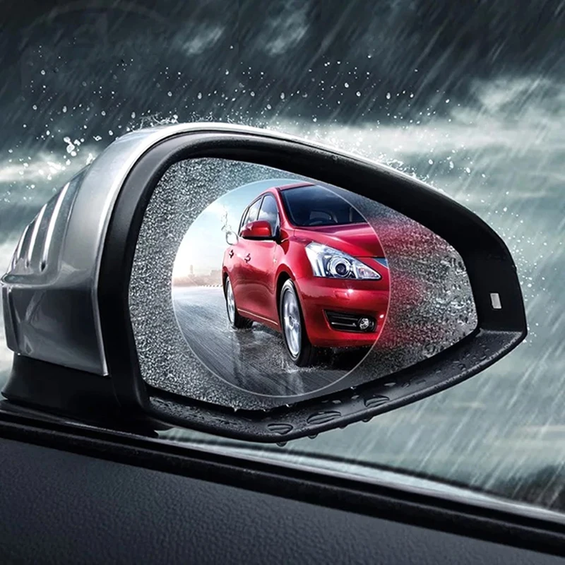 Автомобильная зеркальная защитная пленка заднего вида, противотуманная пленка, прозрачная непромокаемая пленка на окно, зеркальное зеркало заднего вида, защитная пленка против дождя, автомобильные наклейки
