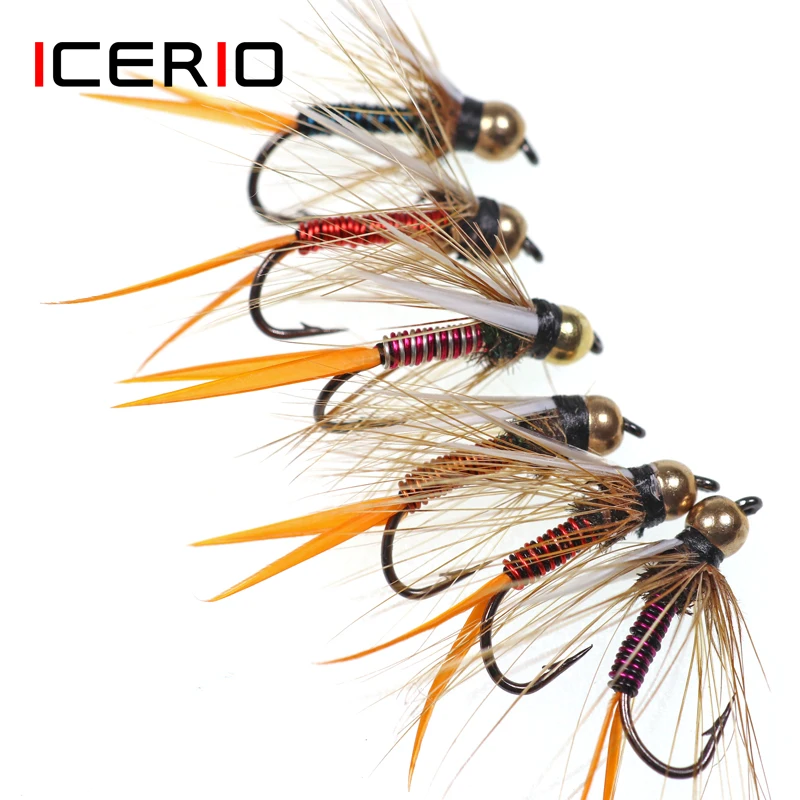 

ICERIO 12PCS Hot wire Prince Nymph Stoneflies Trout Fishing Fly Lures #12