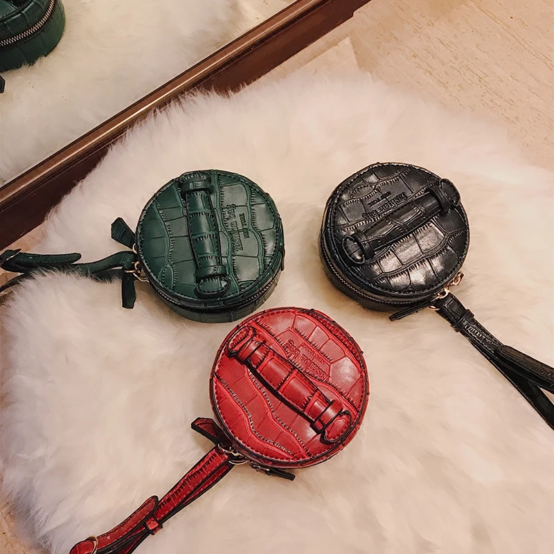 

Stone Pattern PU Leather Women Coin Purse Fashion Round Shape Female Change Purse Grils Small Card Holder bag Cute Coin Wallet