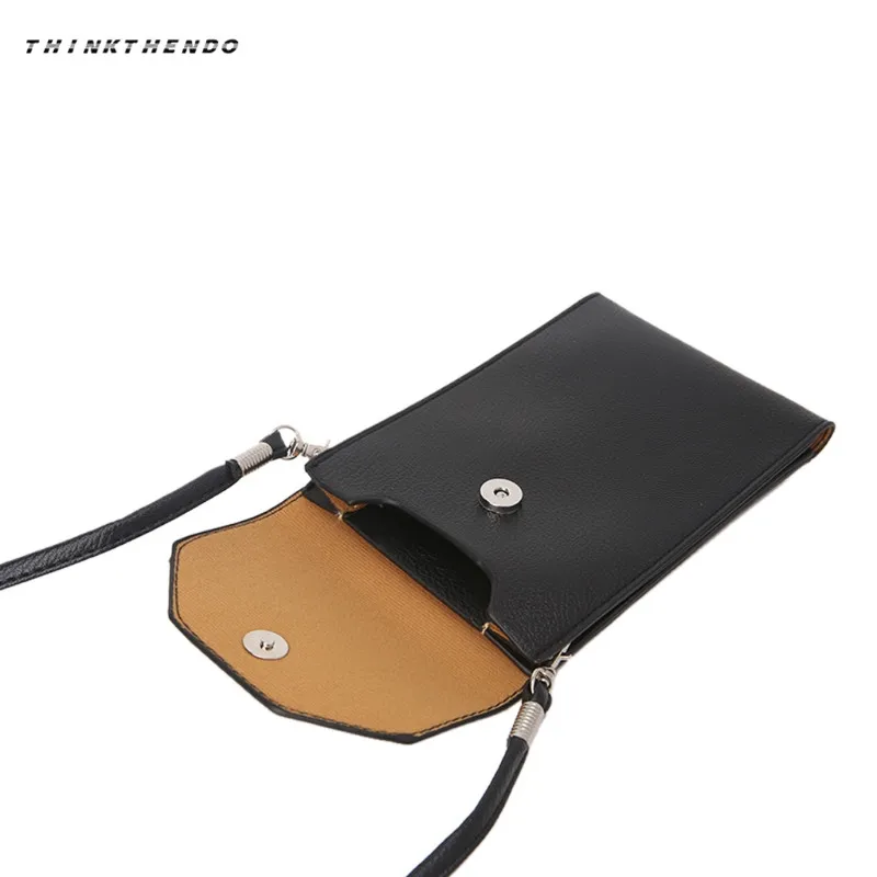 Новая модная Универсальная кожаная сумка для сотового телефона сумка на плечо карман кошелек чехол на шею ремень сумки через плечо сумочка