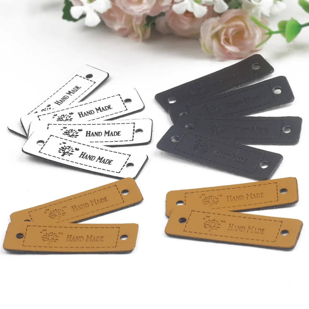 

12pcs Life Tree Natural Style Hand Made Leather Labels For Handwork Gifts Leather Tags Handmade Clothes Shoes Sewing Accessories