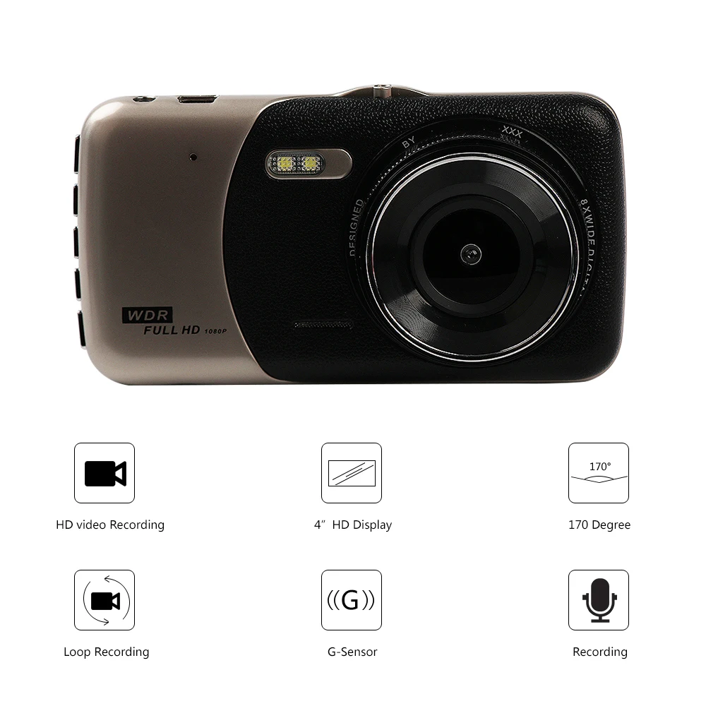 Видеорегистратор T4003K 1080 P FHD Автомобильный регистратор DVR 4 lcd резервный камеру