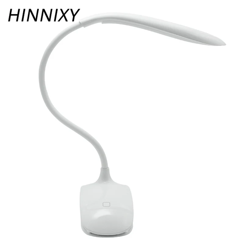 

Hinnixy LED Rechargeable Reading Desk Lamps Dimmable Table Lamp With Clamp USB 5V 3W Folding Book Light Portable Camping Lamp